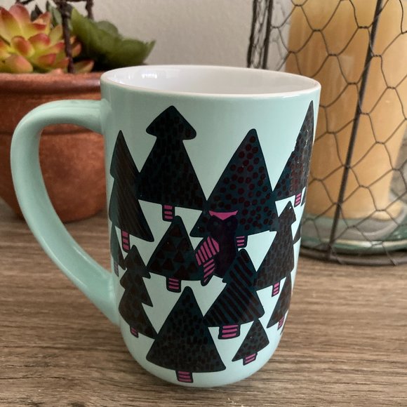 David's Tea Nordic  Coffee Tea Mug  Pine Trees Owls  16 oz. - Picture 3 of 7
